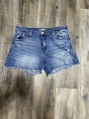 KUT from the Kloth Jane Long Short Distressed Fray Cutoff Denim Jean Shorts 12